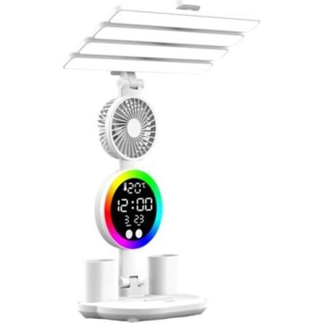 [JAMAIS UTILISÉ] Lampe de Table Multifonction avec Porte-Stylo et Réglage D'intensité, avec Ventilateur (1/4)