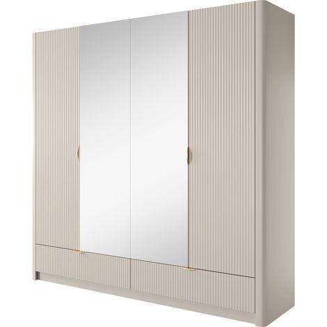 Armadio con uno specchio : Beige, 213 x 54,6 x 208 cm (1/5)