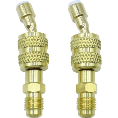 Lot de 2 adaptateurs R410a AVA-20C (1/4SAE vers 5/16SAE) pour valve de charge de climatisation (1/5)