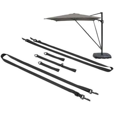 5 pièces sangle de fixation pour parasol déporté, pare-vent pour parasols déportés en porte-à-fajustable anti-vent pour parasols en porte-à-f sangle fixe intempéries (1/5)
