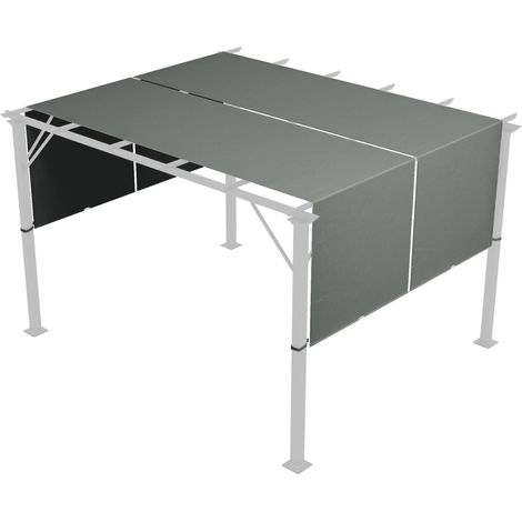 Toiture de remplacement pour pergola avec protection UV, protection solaire pour toit de terrasse de pavillon de 3 x 3 m, gris foncé