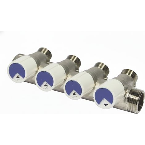 Collettore 4 vie con rubinetti 3 4 x 1 2 impianti idrici multistrato bampi mpcom434