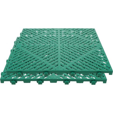 Caillebotis Plastique Emboîtables pour Sol de Garage Vert, Tapis de Drainage Modulaires Antidérapants, Revêtement de Sol Solide et Facile d'entretien pour Zones Humides (1/5)