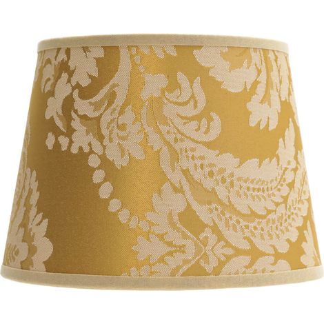 Abat-jour conique doré en tissu baroque pour lampes de table E14 – Dimensions 195mm – Surface brillante et légère – Fabriqué dans l'UE – Licht-Erlebnisse (1/5)