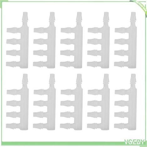 Connecteur de tuyau 5 voies - FAFEICY - 10 pcs - Plastique transparent - Ø interface 4,8 mm - Pour tuyaux 3–6 mm (1/5)