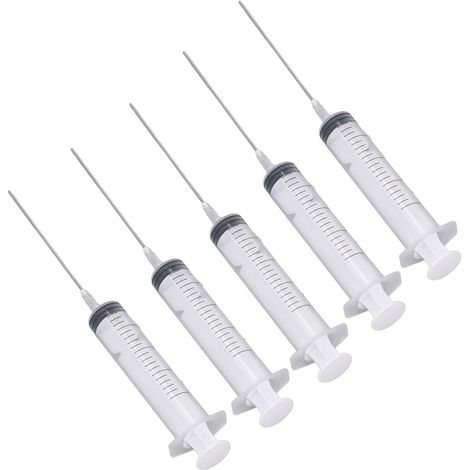 Cartouche d'encre rechargeable 5 seringues 20ml + 5 aiguilles plates 10cm pour imprimante jet d'encre, outil de remplissage bureau (1/5)