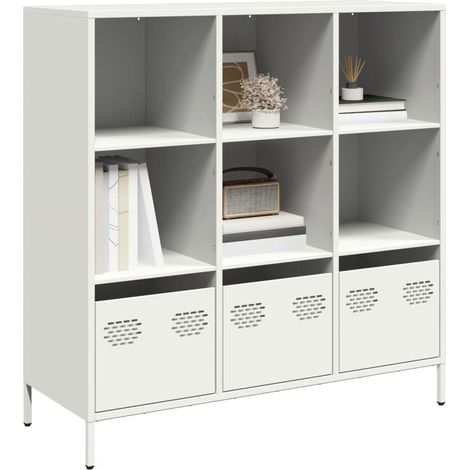Highboard Weiß 101,5x39x103,5 cm Stahl