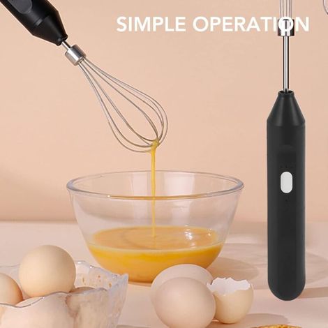 Kabelloser elektrischer Mixer, tragbarer elektrischer Schneebesen für die Hausküche (schwarz)