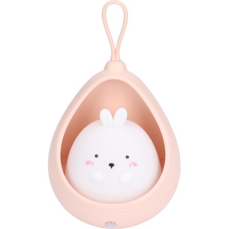 Veilleuse LED en forme de lapin blanc pour chambre d'enfant, avec câble USB, idéale pour la chambre des enfants. (1/5)