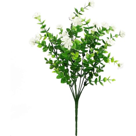 Matrimonio, sposa, artificiali, 6 pezzi, decorazione, bouquet, lattice, fiori veri, casa, fiori artificiali, fiori artificiali per decorazione d'interni (bianco, taglia unica) (1/4)