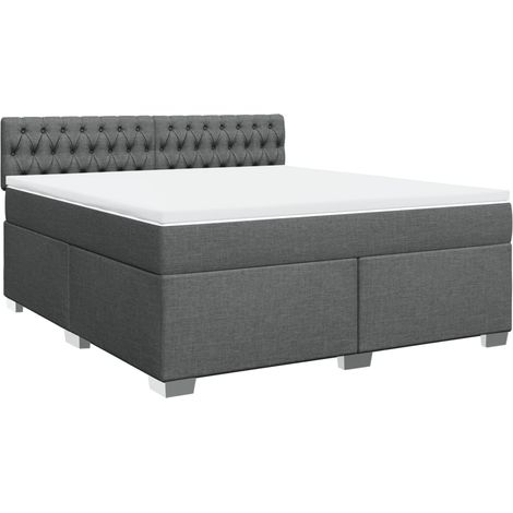 Maison Exclusive - Giroletto a Molle con Materasso Grigio Scuro 180x200 cm Tessuto