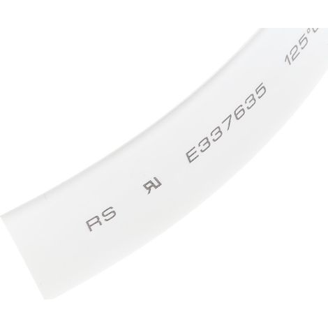 Gaine thermorétractable RS PRO, Dia. 12.7mm Blanc rétreint 2:1, 6m ( Prix pour Bobine de 6 Mètres )