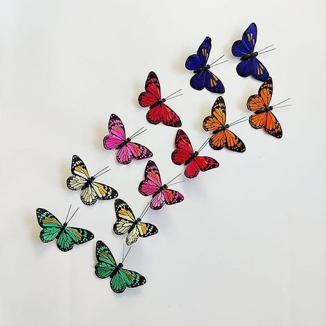 muraux De Papillons Sticker Mural Autocollants Bricolage Papillon Amovible Rutilisable Pour Chambre Salon, 12pcs (1/5)