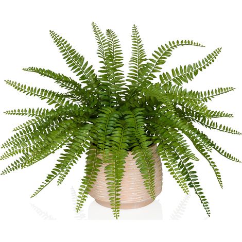 Kunstpflanze / Topfpflanze PROLIFERUM Farn 40 cm Kunststoff grün hjh OFFICE (1/5)