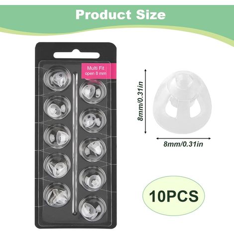 Dômes pour Oticon Minifit Appareils Auditifs, Lot de 10 Dômes de Rechange pour Prothèses Bouchons D'oreille de Remplacement en Silicone pour Appareils Auditifs Bass Domes (8mm) (1/4)