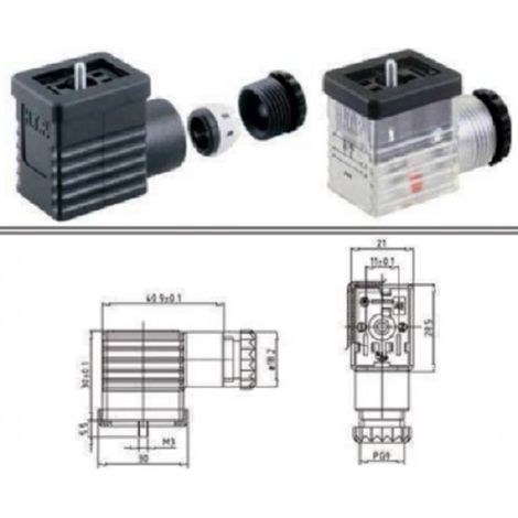 Smc connettore din s/led-vf,vp,av vfs din 43650-b 00196135