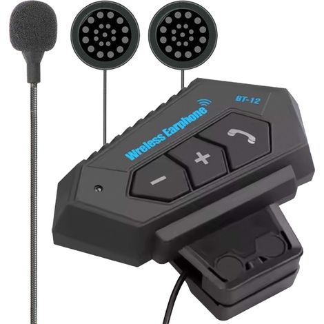 Écouteurs Bluetooth pour casque de moto ING, avec microphone, étanches, taille universelle