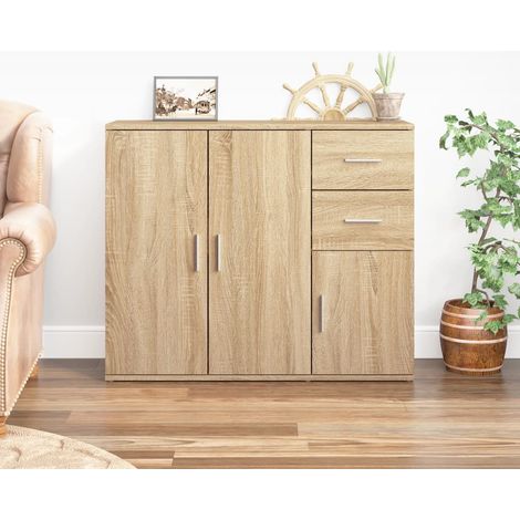 Sideboard Sonoma-Eiche 91 x 29,5 x 75 cm Holzwerkstoff