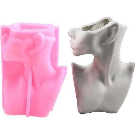 Moule en silicone pour vase en forme de corps humain, moule pour pot de fleurs succulentes, moules en argile, ciment et plâtre