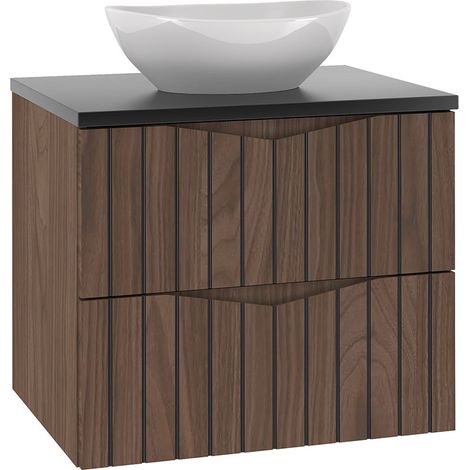Mobile bagno con lavabo Siena marrone e nero 60cm (1/5)
