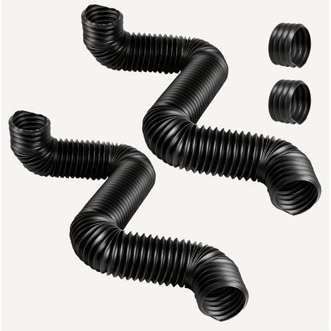 [JAMAIS UTILISÉ] Lot de 2 rallonges de descente en polyéthylène avec connecteur rond, tuyau de drainage flexible de 1,3 m, pour la maison et le jardin (1/4)