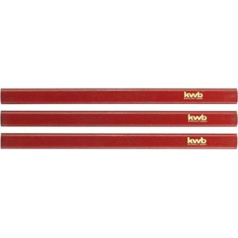 Lápiz de carpintero kwb 939390 HB ovalado 180 mm pack 3