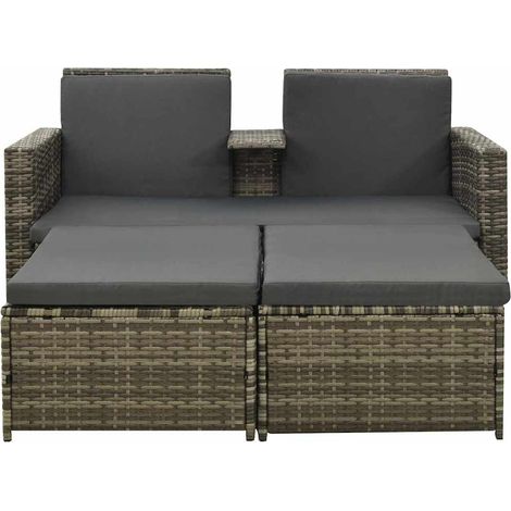Maison Exclusive - 3-tlg. Garten-Lounge-Set mit Auflagen Poly Rat