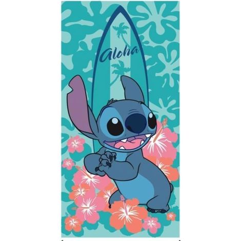 Filiyano-Serviette de bain Disney Lilo et Stitch Surf, serviette de plage 70x140cm (Séchage rapide)