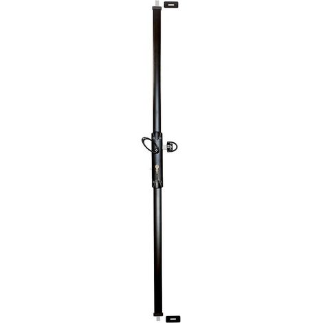 Tirard – Serrure de portail et de garage 3 points – Longueur 2500 mm – Entraxe 70 mm – Finition noir RAL 9005 – Pour bois, PVC, aluminium