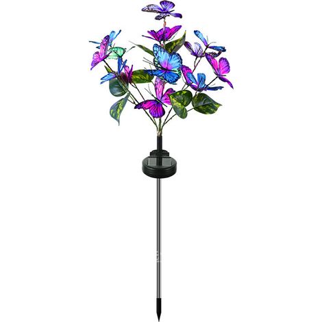 Ortviai Lampe solaire décorative en forme de papillon pour jardin et allée – IP65, 600 mAh, lumière chaude ou multicolore (1/3)