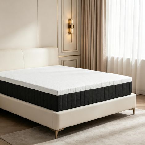 Matelas 140 x 190 cm, matelas 2 personnes, mousse à mémoire de forme moulée, 25 cm d'épaisseur (uniquement avec 1 matelas) (1/5)