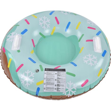 Toboggan gonflable Snow Tube PVC, siège unique en forme de beignet pour amusements hivernaux et fêtes de Noël