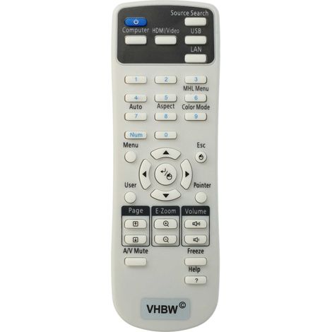 vhbw Télécommande compatible avec Epson VS345, VS340 rétro-projecteur, vidéo-projecteur