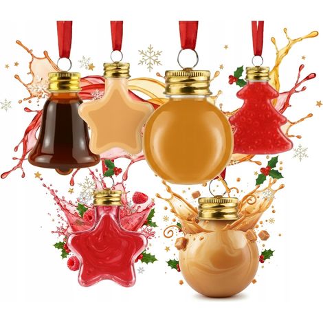 18 BOLAS DE NAVIDAD PARA EL ÁRBOL DE NAVIDAD Botellas para DECORACIÓN DE CARAMELOS CON ALCOHOL