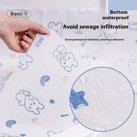 Lot de 100 Protège-sièges WC jetables, imperméable, antidérapant, motifs enfants, voyage, toilettes publiques
