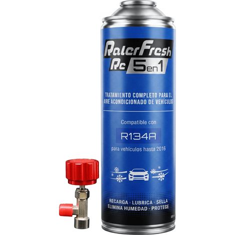 Pack gas refrigerante 1 botella Ralerfresh RC R134A 5en1 500ml con llave dosificadora