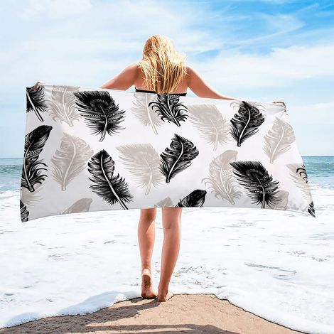 Serviette Plage - Microfibre - 75 x 150 cm - Antisable - Séchage Rapide - Pour Plage Piscine Voyage Camping - 1 Pièce (1/5)