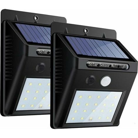 Lot de 2 lampes solaires LED de 20 pouces, avec détecteur de mouvement extérieur, ZQKLA-AquaForge (1/5)