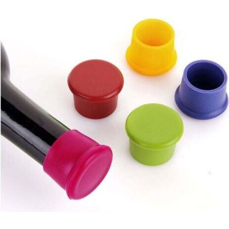 5 pièces Bouchons à Vin Silicone,Bouchon Silicone,Réutilisable Bouchon Silicone,Fermeture du vin,Couvercle du Boisson,pour Bouteilles de Vin, BièRe, Champagne (1/4)