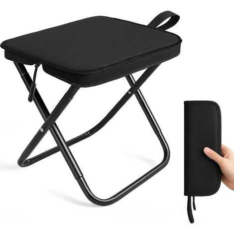 Taburete plegable, taburete de acero ligero para camping - Capacidad de carga de 120 kg, para pesca, jardinería, camping, playa y viajes. (1/5)