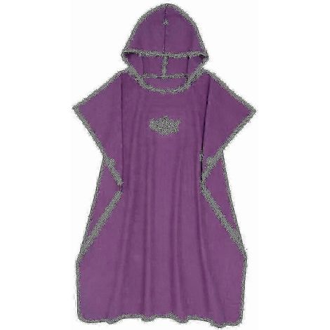 Cape de plage, peignoir à capuche à séchage rapide, serviette de bain violette (1/5)