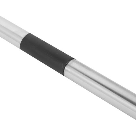 [Teleskopbesen] + Multifunktionsbesen für Böden und Teppiche mit schwarzem Teleskopstiel, Tierhaarentfernung, Fensterreinigung, Material: Gummi + PP, 122 cm Länge, inklusive Bürste und dreiteiligem St (1/5)