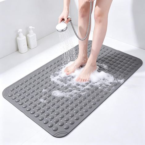 Tapis de Douche Antidérapant 60×90 cm, Grand Tapis de Bain (1/5)