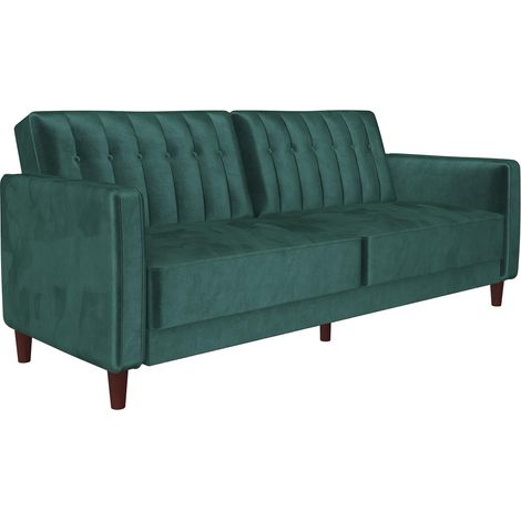 Pin Tufted Canapé-lit 2 places en velours vert (1/5)