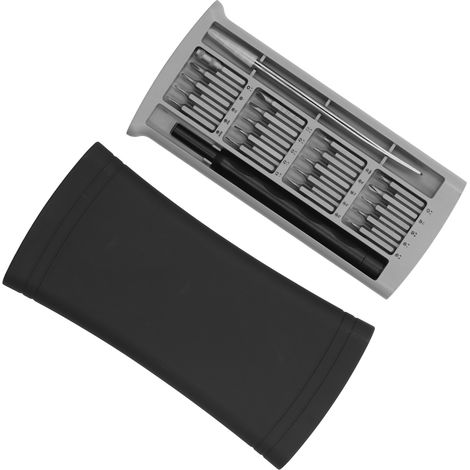 Kit de tournevis precision 22 en 1 aimanté pour dépannage ordinateur portable et appareils électroniques, manche alu, embouts S2 HRC56-58, pince, boîte (1/5)
