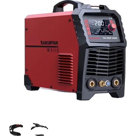 Máquina de soldar TIG, 7 en 1, pantalla LED grande, TIG200PACDC, enchufe europeo. (1/2)