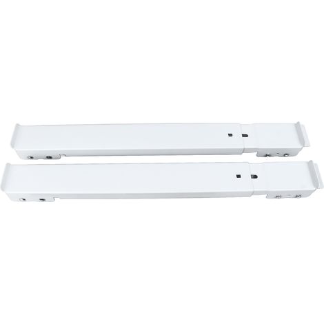 Lot de 2 roulettes mobiles extensibles pour machine à laver, blanches, 16 roues, silencieuses et supportant une charge élevée, avec frein. Chariot pour machine à laver et meubles. (1/5)