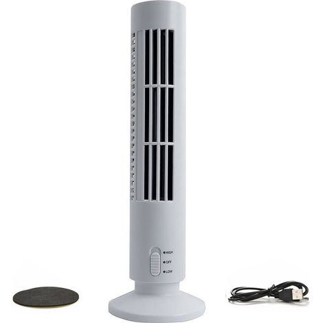MINKUROW Ventilador de aire acondicionado de espacio personal, ventilador de refrigeración de escritorio portátil, ventilador de torre de escritorio portátil, mini ventilador de torre vertical sin asp (1/5)