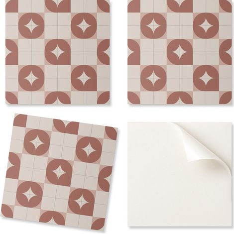 Azulejos decorativos autoadhesivos de vinilo para pared con estampado geom茅trico de c铆rculos, 20x20x20 cm.