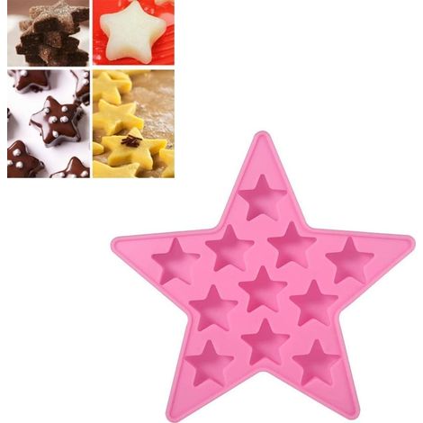 Silikon Eiswürfelform Sternform für Eis, Pudding, Kuchen, Schokolade Rosa